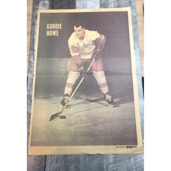1967 Vintage Newspaper Poster GORDIE HOWE - Picture 1 of 3